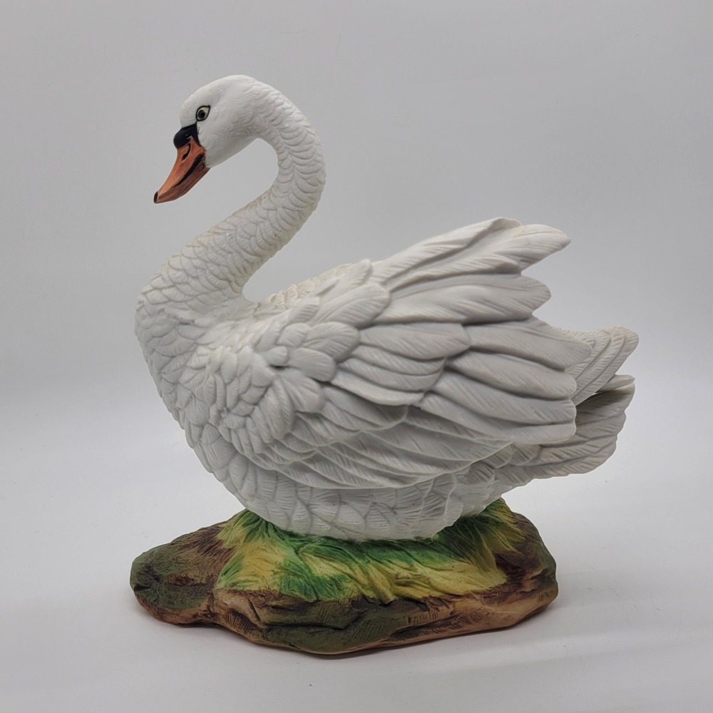 Andrea by Sadek Mute Swan Figurine Vintage Bisque Porcelain Japan Bird Decor